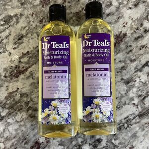 2x Dr Teals Moisturizing Bath Body Oil Melatonin Sleep Blend Almond Cocoa Butter